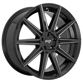 20x10.5 5x112 Niche Wheels M243 Tifosi Gloss Black Milled 27 offset 66.56 hub