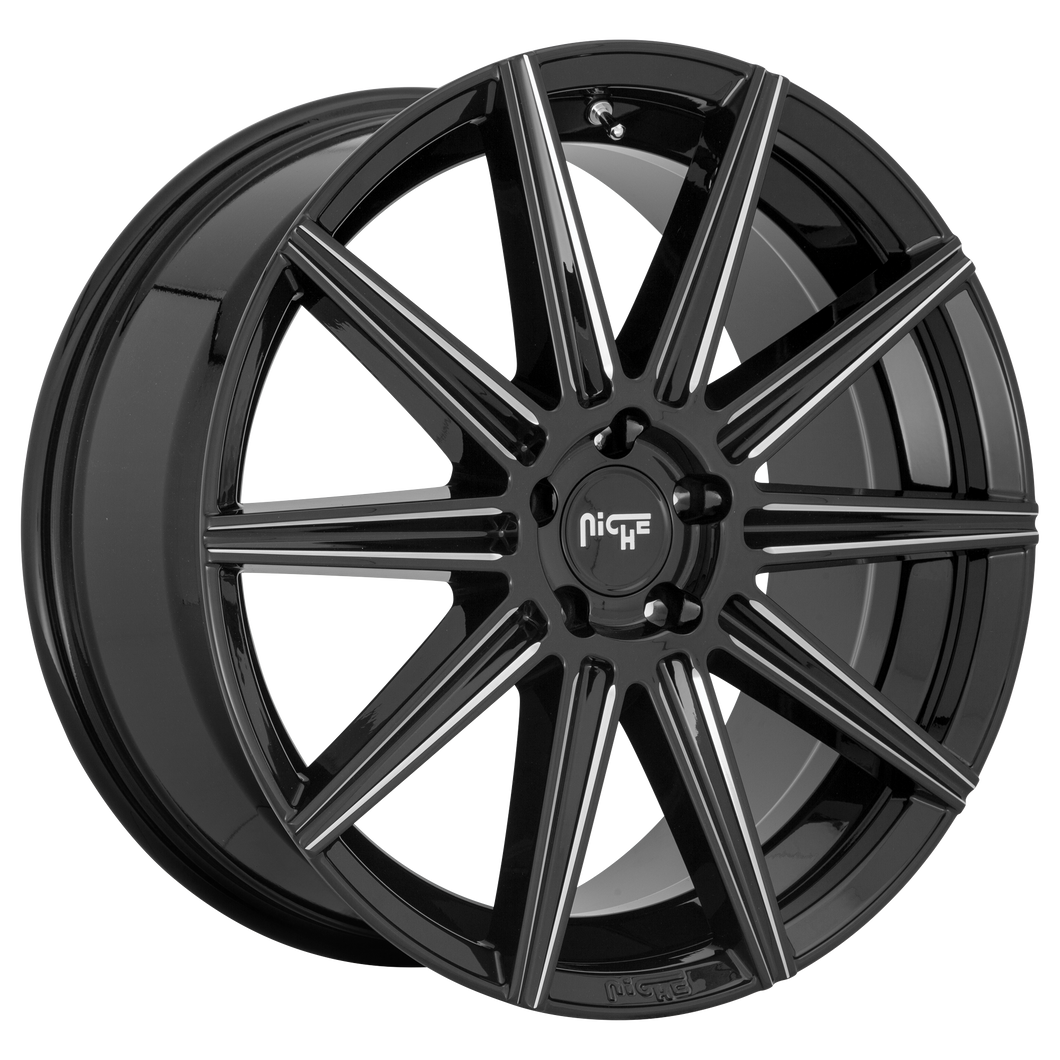 20x10.5 5x115 Niche Wheels M243 Tifosi Gloss Black Milled 20 offset 71.6 hub