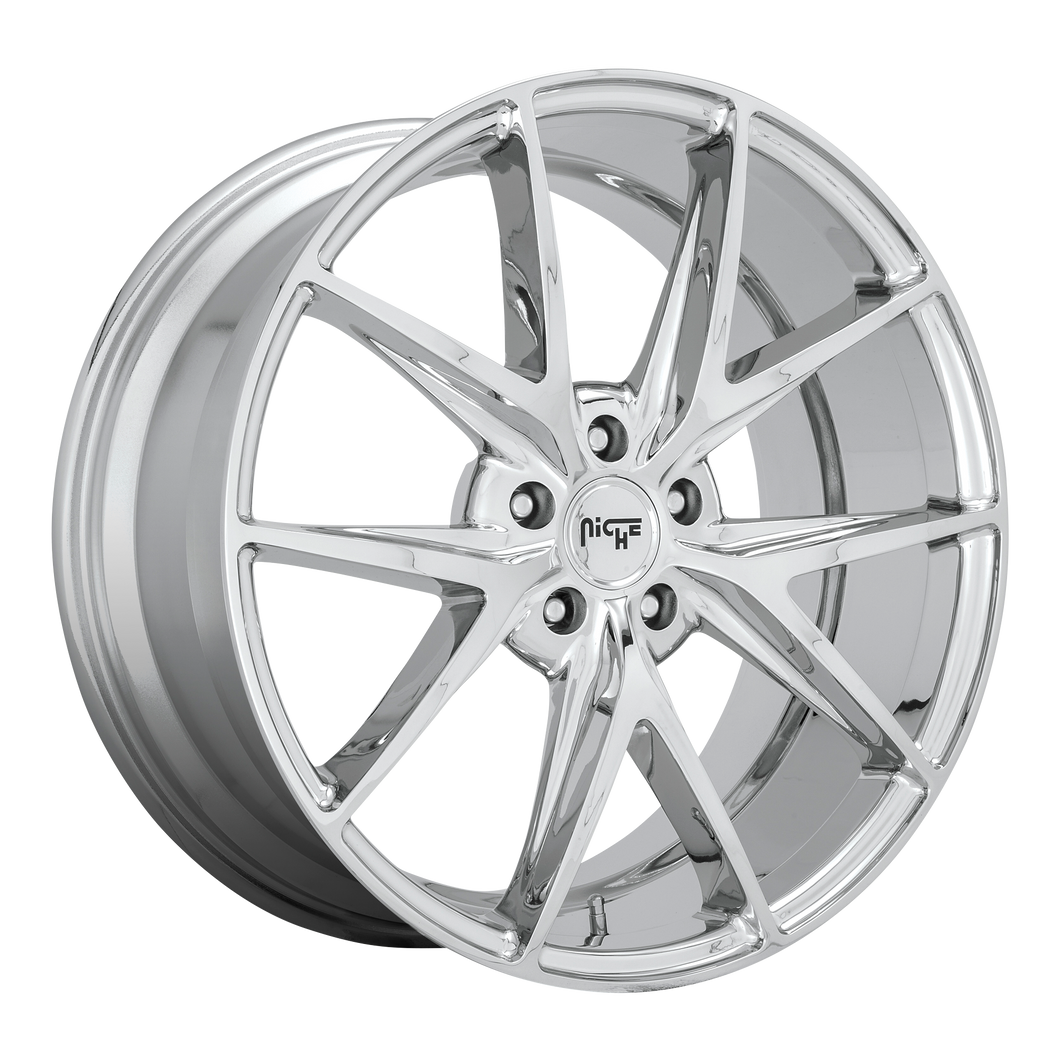 22x9 5x114.3 Niche Wheels M248 Misano Chrome 38 offset 72.7 hub