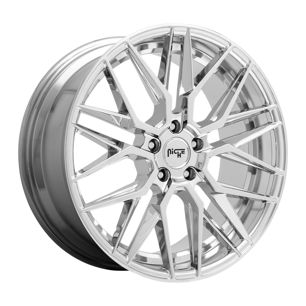 18x8 5x112 Niche Wheels M249 Gamma Chrome 42 offset 66.5 hub