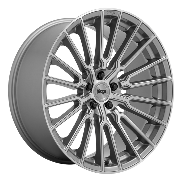 19x8.5 5x114.3 Niche Wheels M251 Premio Platinum 35 offset 72.7 hub