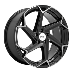 20x10.5 5x114.3 Niche Wheels M255 Flash Gloss Black Brushed 40 offset 72.7 hub