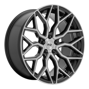 20x10.5 5x114.3 Niche Wheels M262 Mazzanti Gloss Black Brushed Face 40 offset 72.7 hub