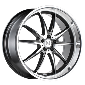 18x8.5 5x112 Mandrus Wheels Argent Gloss Gunmetal With Mirror Cut Face 22 offset 66.56 hub