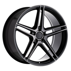 18x8.5 5x112 Mandrus Wheels Bremen Semi Gloss Black With Mirror Cut Face 22 offset 66.56 hub