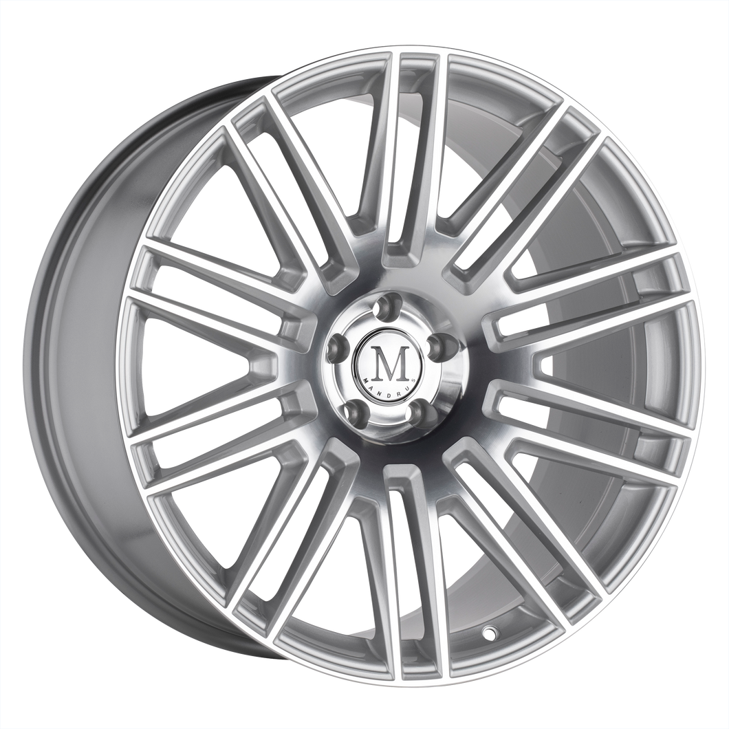 20x10 5x112 Mandrus Wheels Estate Silver With Mirror Face 35 offset 66.56 hub