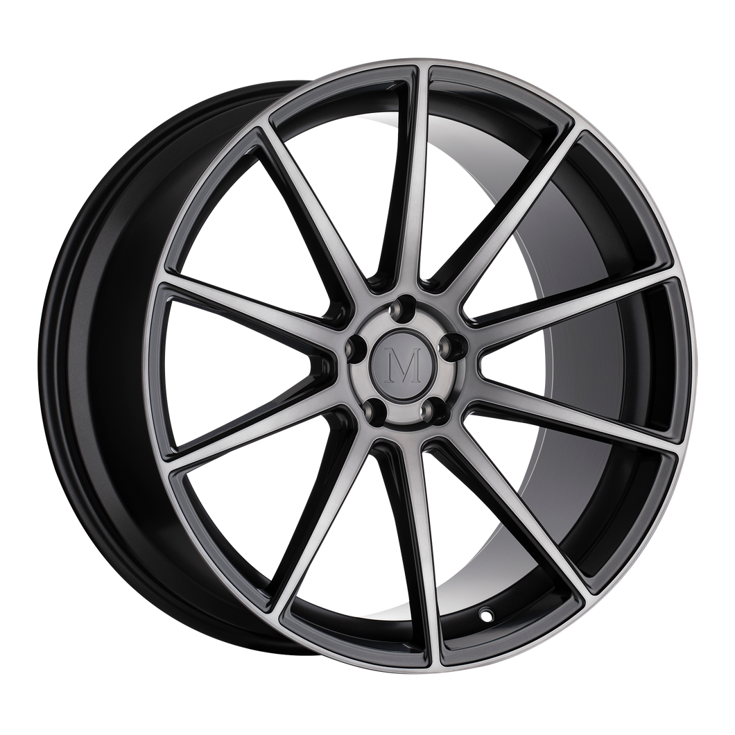 19x8.5 5x112 Mandrus Wheels Klass Gloss Gunmetal With Machined Tinted Face 42 offset 66.56 hub