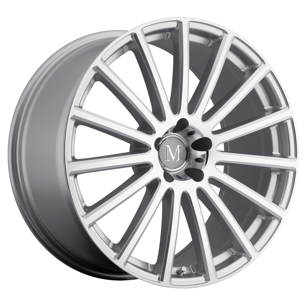 18x9.5 5x112 Mandrus Wheels Rotec Silver With Mirror Cut Face 25 offset 66.56 hub