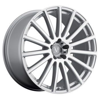 19x9.5 5x112 Mandrus Wheels Rotec Silver With Mirror Cut Face 25 offset 66.56 hub