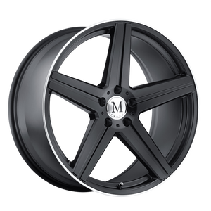 17x8 5x112 Mandrus Wheels Estrella Matte Black With Machined Lip 25 offset 66.56 hub