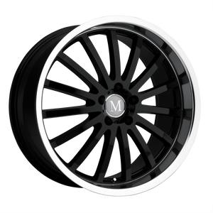 19x8.5 5x112 Mandrus Wheels Millenium Gloss Black With Mirror Cut Lip 32 offset 66.56 hub