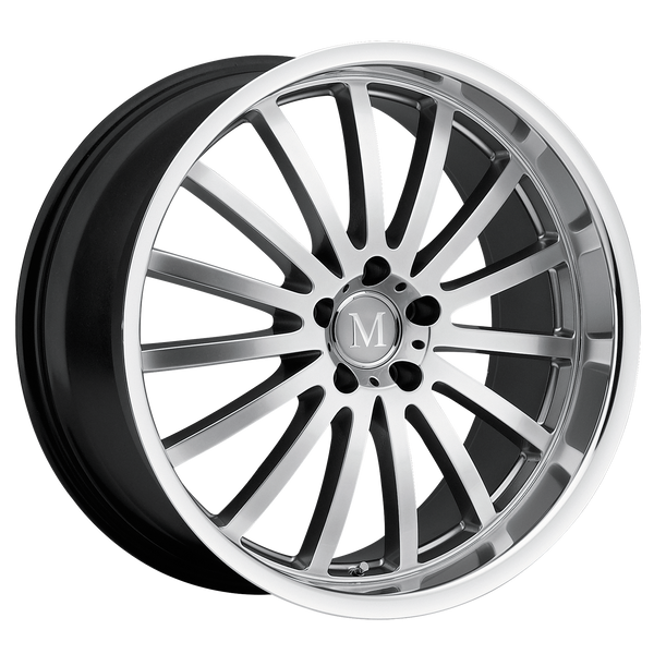 19x9.5 5x112 Mandrus Wheels Millenium Hyper Silver With Mirror Cut Lip 25 offset 66.56 hub