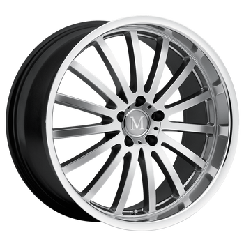 19x9.5 5x112 Mandrus Wheels Millenium Hyper Silver With Mirror Cut Lip 25 offset 66.56 hub