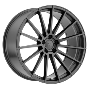 17x8 5x112 Mandrus Wheels Stirling Gloss Gunmetal 42 offset 66.56 hub