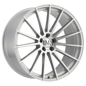 18x8.5 5x112 Mandrus Wheels Stirling Silver With Mirror Cut Face 25 offset 66.56 hub