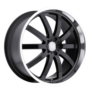 17x8 5x112 Mandrus Wheels Wilhelm Gloss Black With Mirror Cut Lip 32 offset 66.56 hub