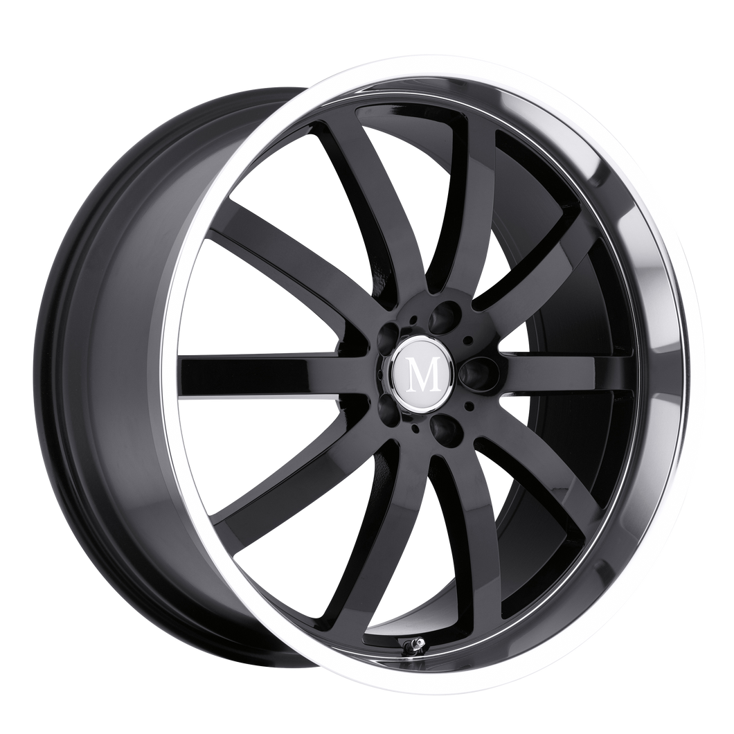 17x8 5x112 Mandrus Wheels Wilhelm Gloss Black With Mirror Cut Lip 32 offset 66.56 hub