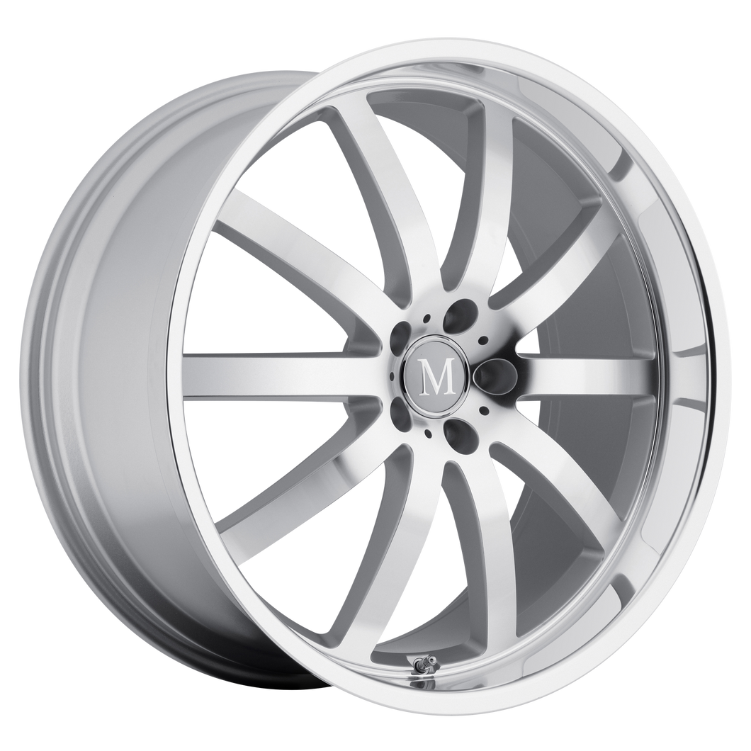 17x8 5x112 Mandrus Wheels Wilhelm Silver With Mirror Cut Face And Lip 25 offset 66.56 hub