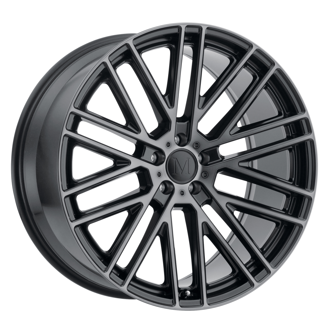 20x10 5x112 Mandrus Wheels Masche Semi Gloss Black With Mirror Cut Face 50 offset 66.56 hub