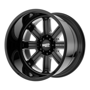 22x10 6x139.7 Moto Metal Offroad Wheels MO402 Gloss Black Milled -18  offset  106.25  hub