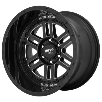 20x12 6x139.7 Moto Metal Offroad Wheels MO800 Deep Six Gloss Black Milled -44  offset  106.25  hub