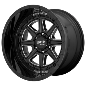 20x12 5x139.7 Moto Metal Offroad Wheels MO801 Phantom Gloss Black Milled -44  offset  78  hub