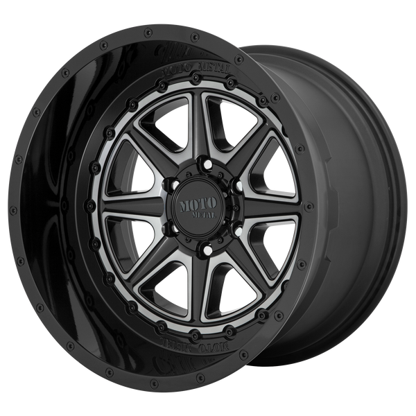 24x12 6x139.7 Moto Metal Offroad Wheels MO801 Phantom Gloss Black With Gray Tint -44  offset  106.25  hub