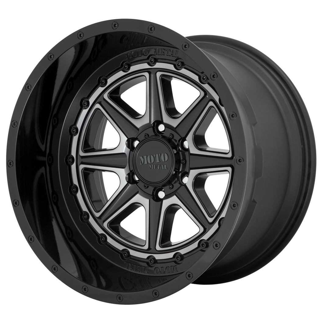 24x12 6x139.7 Moto Metal Offroad Wheels MO801 Phantom Gloss Black With Gray Tint -44  offset  106.25  hub