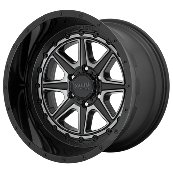 20x10 8x165.1 Moto Metal Offroad Wheels MO801 Phantom Gloss Black With Gray Tint -18  offset  125.5  hub