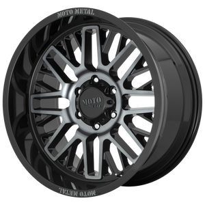 20x9 5x150 Moto Metal Offroad Wheels MO802 Gloss Black Machined With Gray Tint 18  offset  110.1  hub