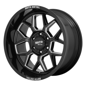 20x10 5x127 Moto Metal Offroad Wheels MO803 Banshee Gloss Black Milled -18  offset  71.5  hub