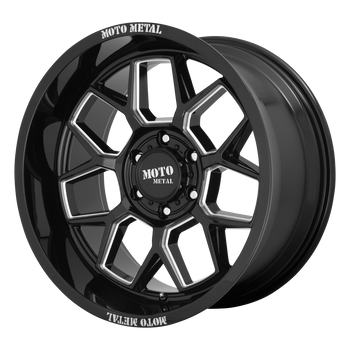 20x10 6x135 Moto Metal Offroad Wheels MO803 Banshee Gloss Black Milled -18  offset  87.1  hub