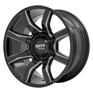 20x10 8x165.1 Moto Metal Offroad Wheels MO804 Spider Gloss Black Milled -18  offset  125.1  hub