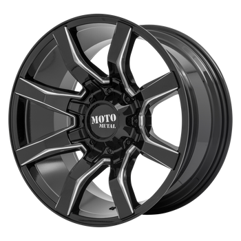 20x10 8x180 Moto Metal Offroad Wheels MO804 Spider Gloss Black Milled -18  offset  124.2  hub