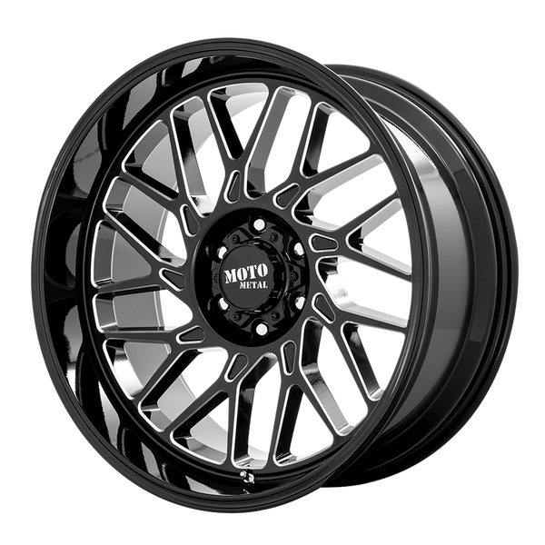 20x10 8x170 Moto Metal Offroad Wheels MO805 Gloss Black Milled -18  offset  125.1  hub