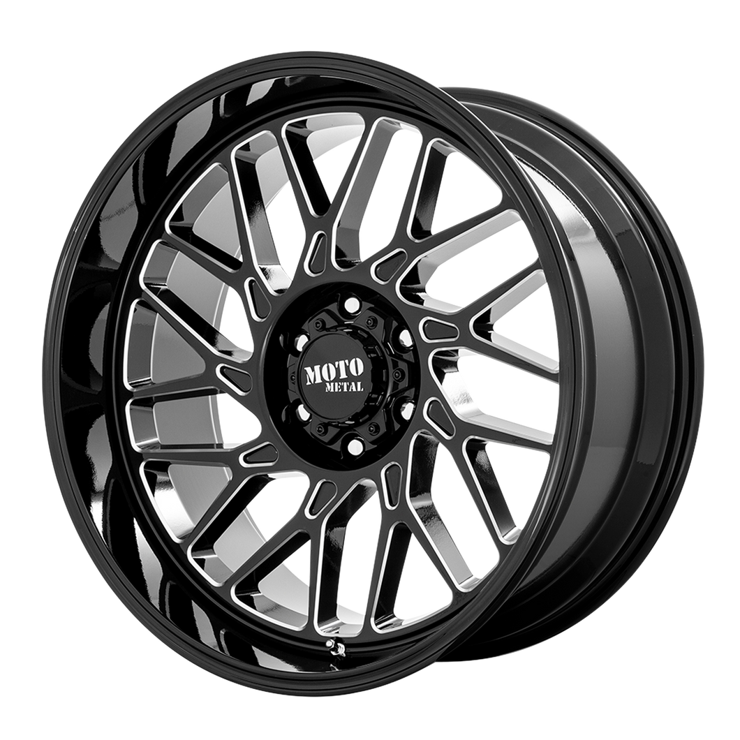 20x10 8x170 Moto Metal Offroad Wheels MO805 Gloss Black Milled -18  offset  125.1  hub