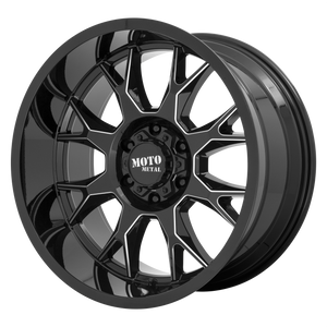 22x12 8x165.1 Moto Metal Offroad Wheels MO806 Gloss Black Milled -44  offset  125.1  hub