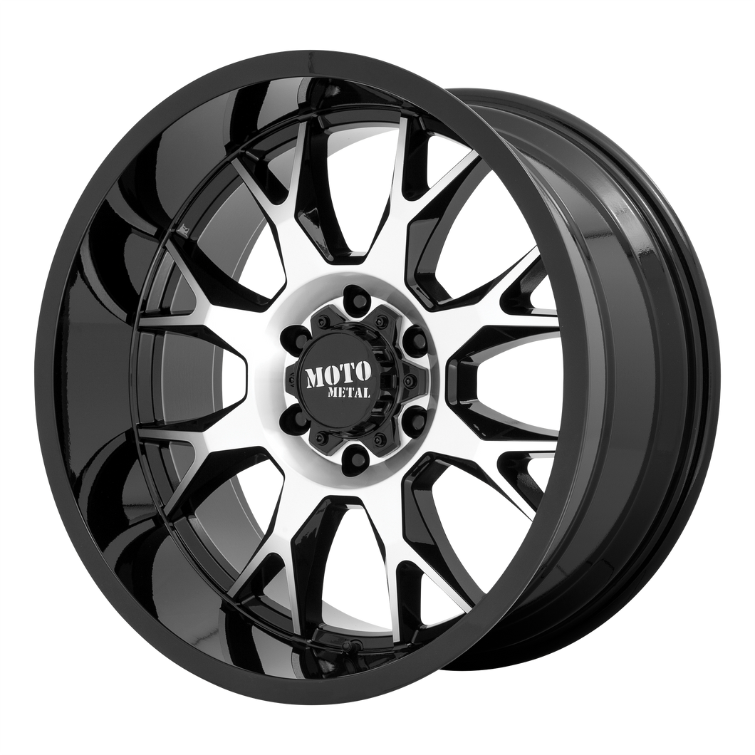 20x10 5x127 Moto Metal Offroad Wheels MO806 Gloss Black Machined -18  offset  71.5  hub