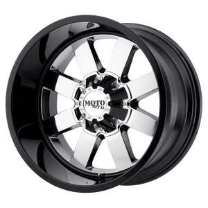 22x10 8x180 Moto Metal Offroad Wheels MO962 Pvd Center Gloss Black Lip -18  offset  124.2  hub