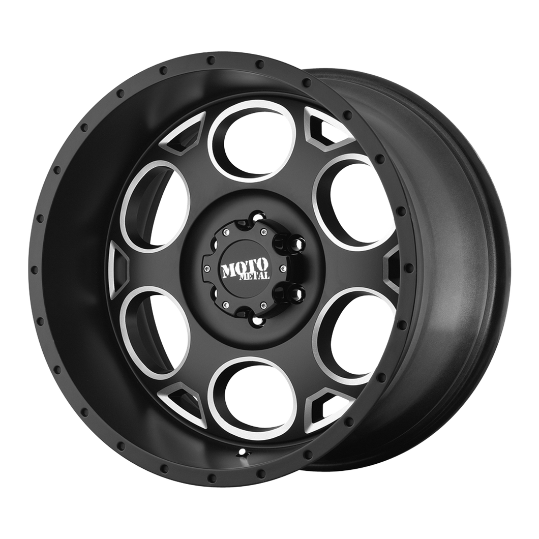 18x9 6x139.7 Moto Metal Offroad Wheels MO964 Satin Black Milled 0  offset  106.25  hub