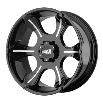 18x9 6x139.7 Moto Metal Offroad Wheels MO965 Gloss Black With Milled Spokes 0  offset  106.25  hub