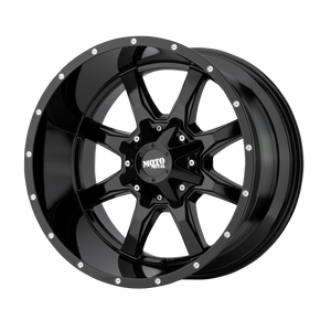 20x10 8x180 Moto Metal Offroad Wheels MO970 Gloss Black With Milled Lip -24  offset  124.2  hub