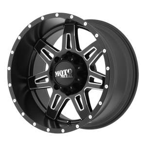 18x9 5x127 Moto Metal Offroad Wheels MO975 Satin Black Milled 18  offset  78.3  hub