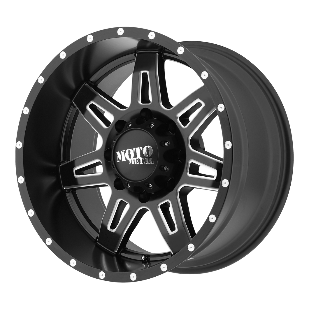 18x9 5x127 Moto Metal Offroad Wheels MO975 Satin Black Milled 18  offset  78.3  hub