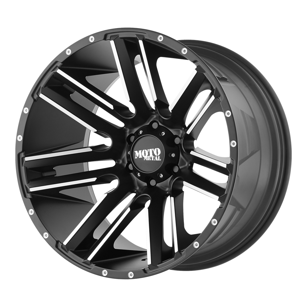 20x9 8x170 Moto Metal Offroad Wheels MO978 Razor Satin Black Machined 18  offset  125.5  hub