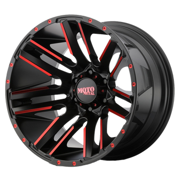 20x10 8x170 Moto Metal Offroad Wheels MO978 Razor Satin  Black Machined Red Tint -24  offset  125.5  hub