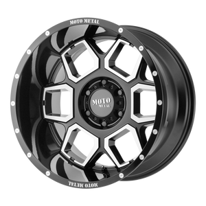 20x12 6x139.7 Moto Metal Offroad Wheels MO981 Spade Gloss Black Machined -44  offset  106.25  hub