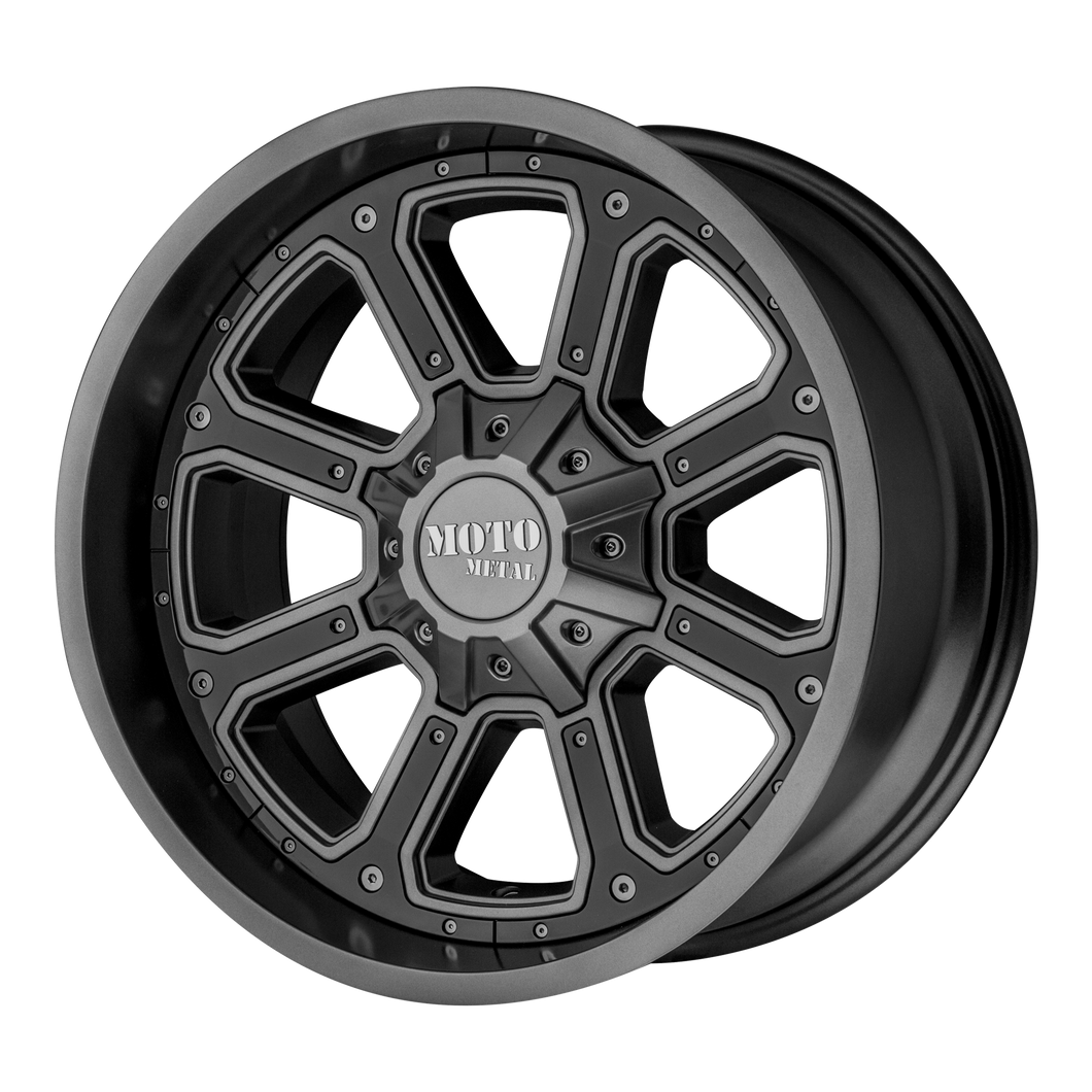 20x9 6x139.7 Moto Metal Offroad Wheels MO984 Shift Matte Gray Gloss Black Inserts 30  offset  100.5  hub