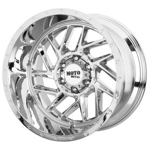 20x12 8x165.1 Moto Metal Offroad Wheels MO985 Breakout Chrome -44  offset  125.5  hub