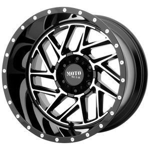 20x12 8x170 Moto Metal Offroad Wheels MO985 Breakout Gloss Black Machined -44  offset  125.5  hub